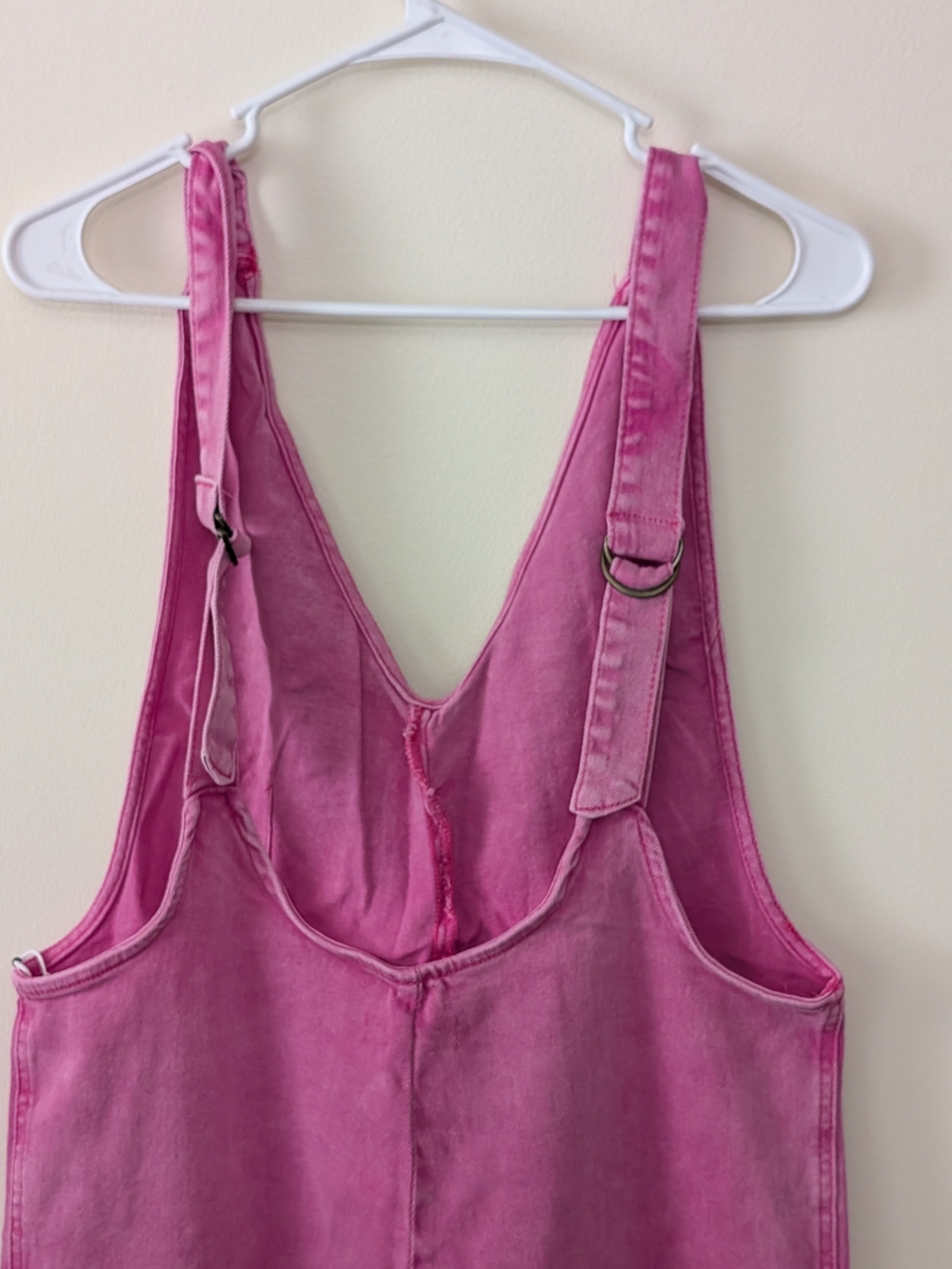 Zenana Women's Pink Casual Adjustable Straps Baggy Jumpsuit W/Pockets Sz Small - Picture 6 of 15